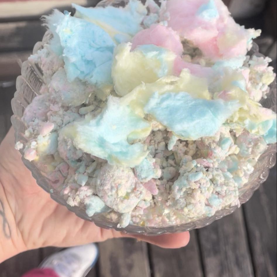 Cotton candy dessert